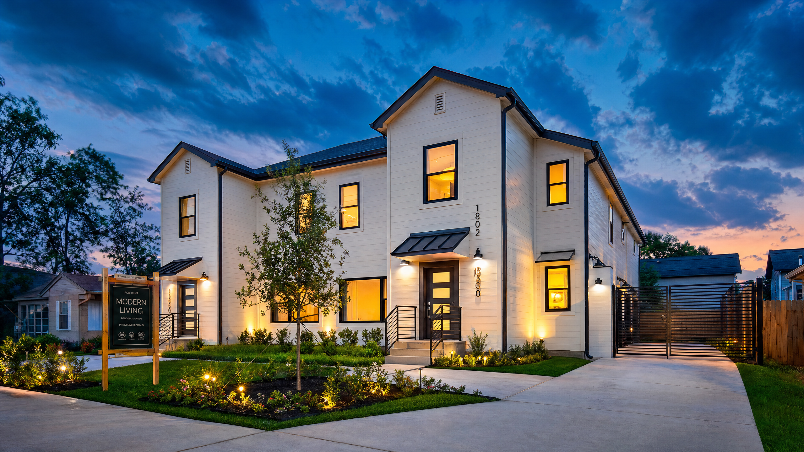 Renovated investment property at twilight